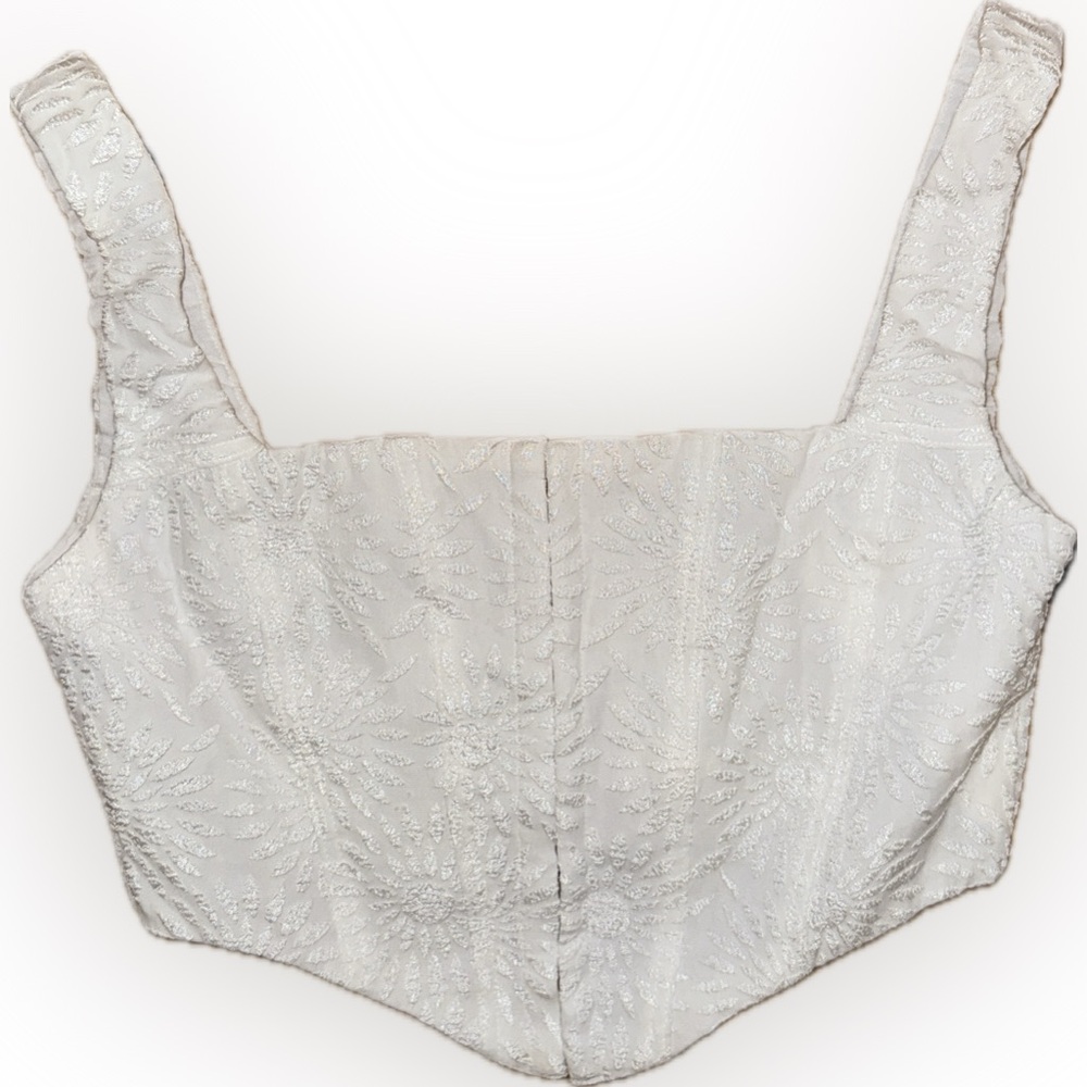 Princess Polly - White Embroidered Crop Corset Top